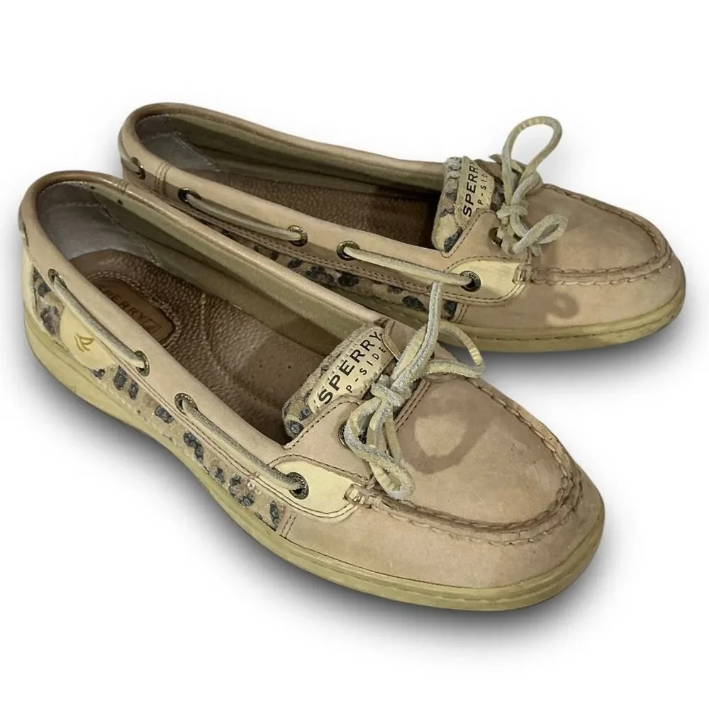 Sperry 1172 Topsider Top-Sider Angelfish Leopard Print Sequin Slip On Boat Shoes - Picture 10 of 10